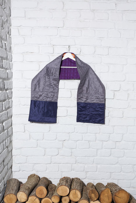 Grey Colour Block Scarf