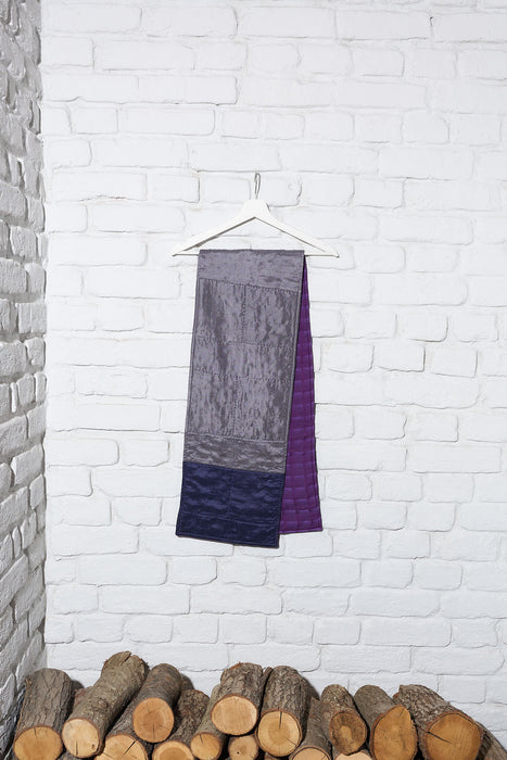 Grey Colour Block Scarf