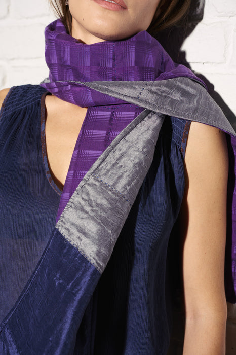 Grey Colour Block Scarf