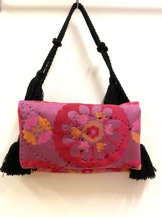 Padded Fuchsia Rose Clutch X Satchel