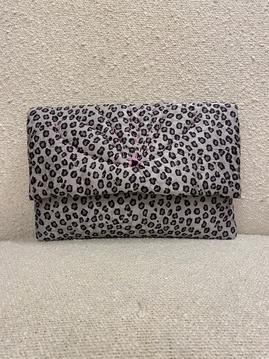 Padded 'Leopard' Clutch